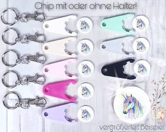 Einkaufswagenchip, Einkaufswagenlöser, Schlüsselanhänger, Einhorn Regenbogen, Geschenkidee, Geburtstag, kleine Geschenke, Aufmerksamkeit