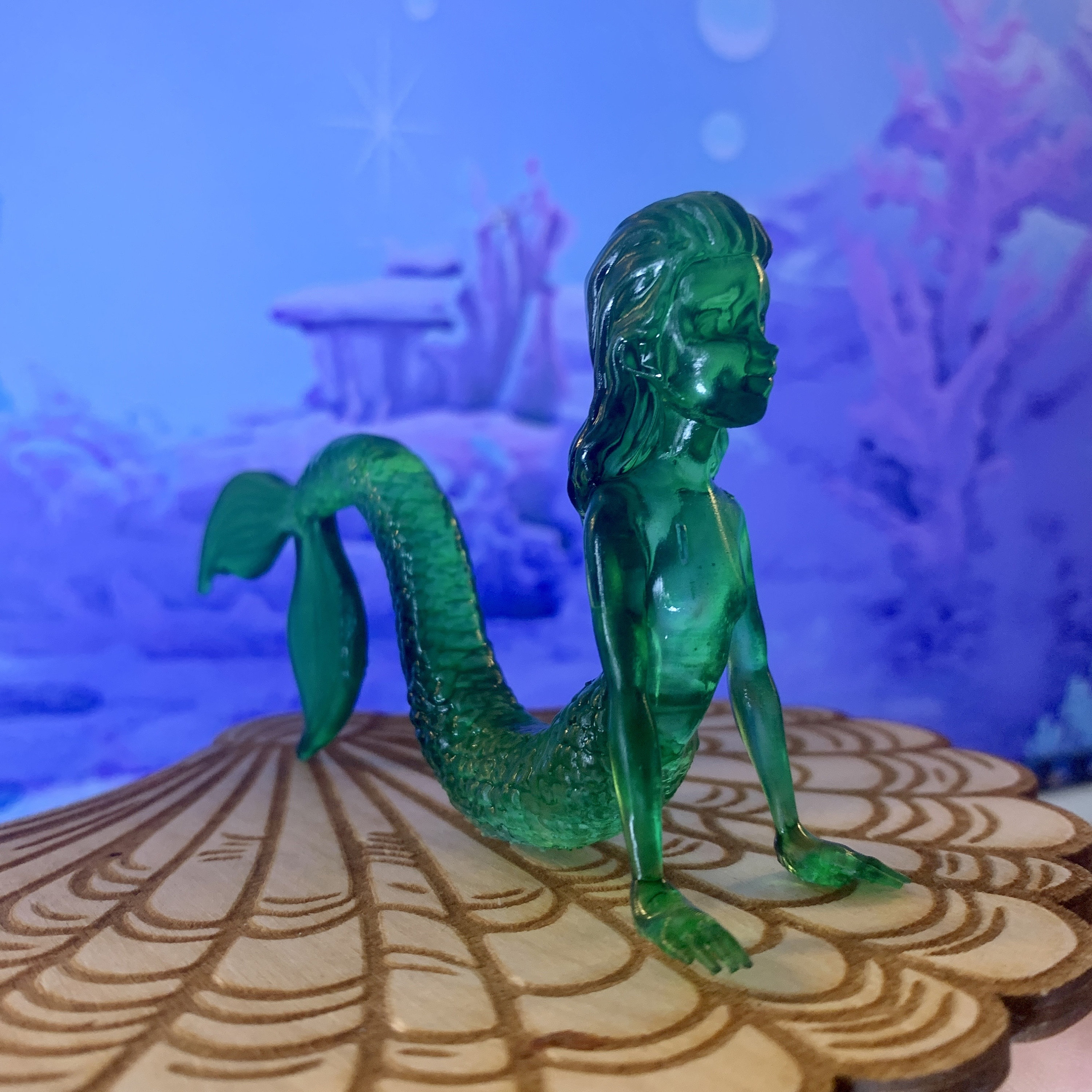 marmaid little様　リクエスト品 Jade Mermaid, Hand-painted Transparent Resin Reproduction - Etsy