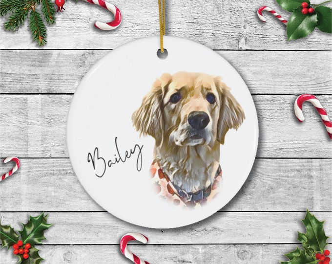 Pet Portrait ornament |Christmas ornament | personalized pet lover gift| personalized pet ornament| Dog ornament | digital pet portrait gift