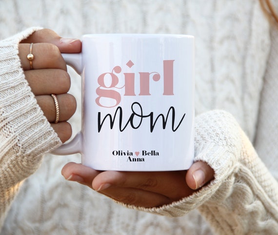Mom of Girls Mug, Girl, Mom, Personalized Gift, Mother Gift, Mom Coffee Mug,  Mom Mug, Pink Baby Girl, Mom of a Girl, Mothers Day Gift 
