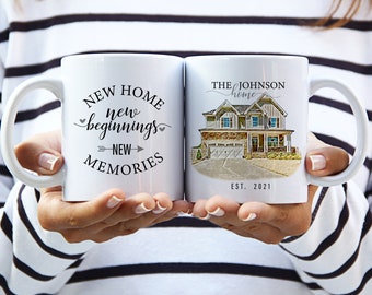 New Home mug | home portrait| Personalized gift| house warming gift | closing gift | realtor gift