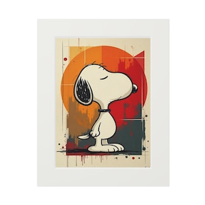 Stampa artistica di Snoopy stravagante - Decorazione per la casa, regalo, arte murale, cameretta dei bambini, collezione d'arte