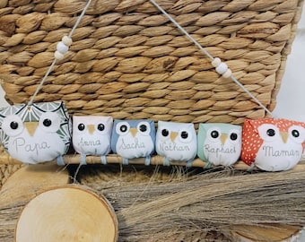 Customizable owl family of 6 or more / Owl family