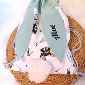 Customizable rabbit pouch backpack / Pouch backpack / Rabbit backpack / Personalized backpack