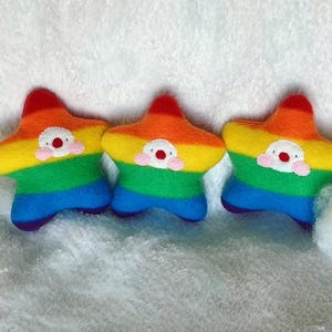 Rainbow Puff Star Clown Plushies