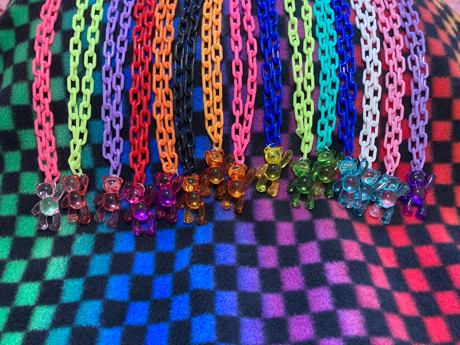 Happy Bear Chain Necklace for Decora/ Fairy Kei/ Harajuku/ Etsy