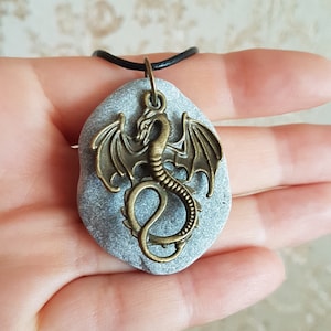 Witch stone necklace natural amulet talisman for protection