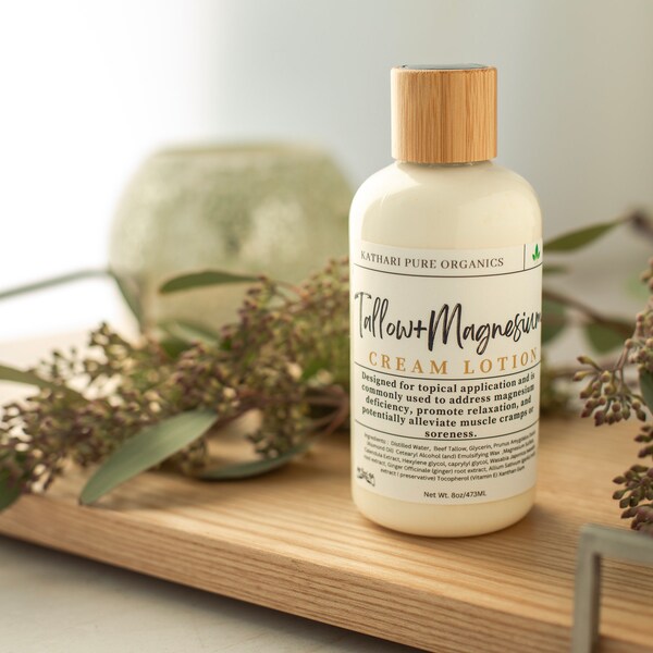 Tallow + Magnesium Infusion: Soothing Cream Lotion for Relaxation and Rejuvenation