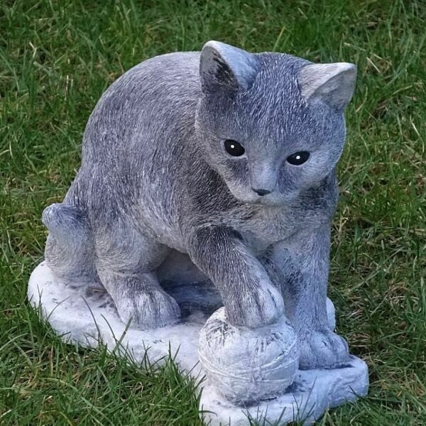 Concrete Cat Statue Etsy