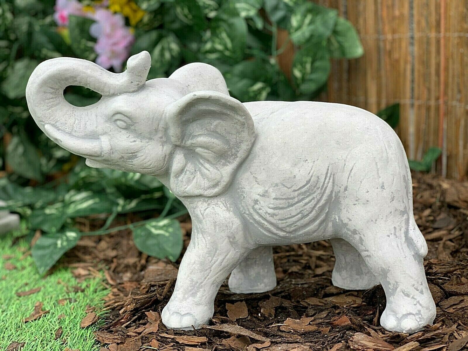 Outdoor Sculpture Baby Elephant Garden Statue Backyard Decor Etsy