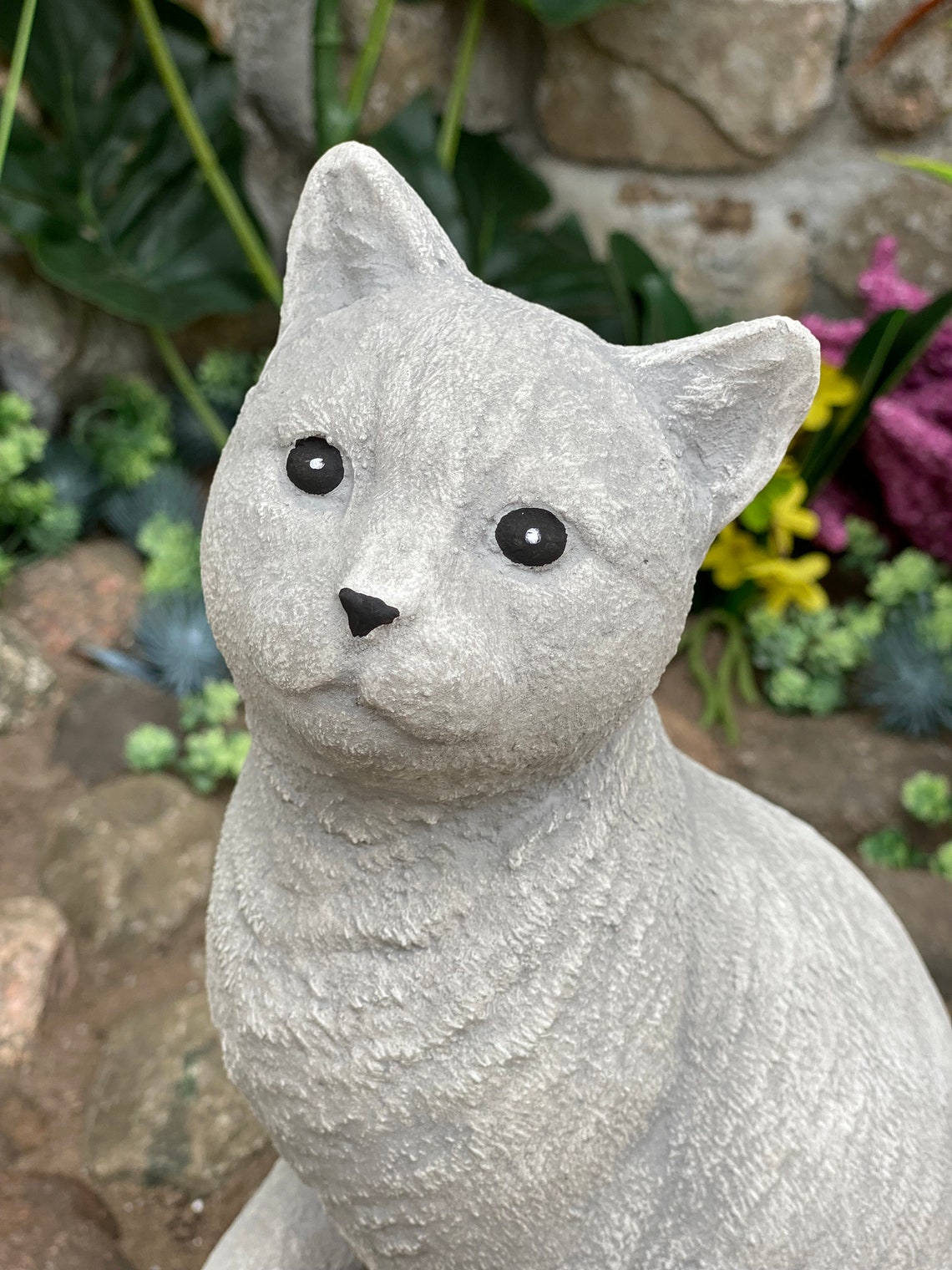 Concrete Cat statue Garden Decor Cat Sculptures Garden Etsy