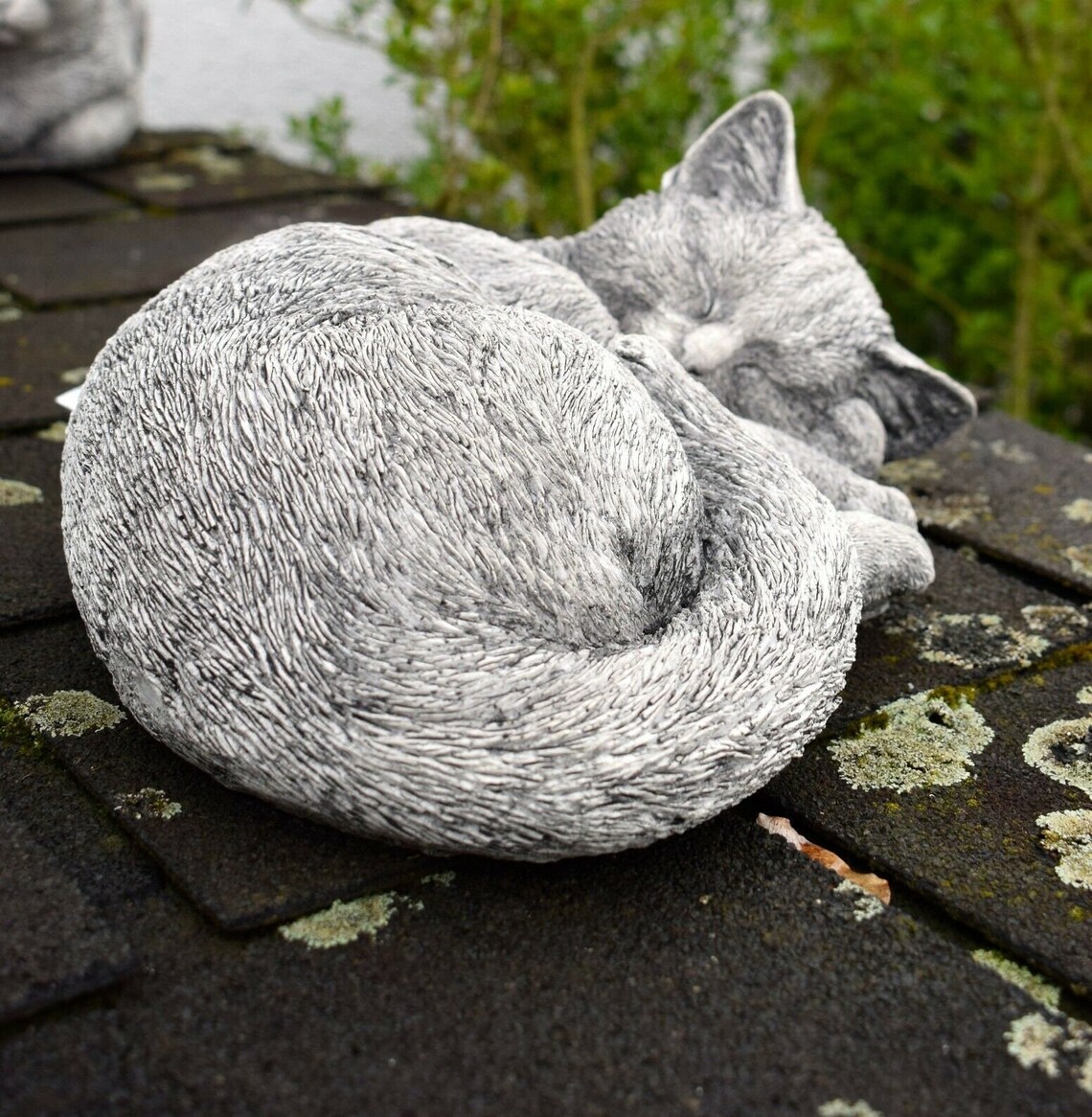 Sleeping Cat Garden Statue Concrete Sculpture Cat Backyard Etsy