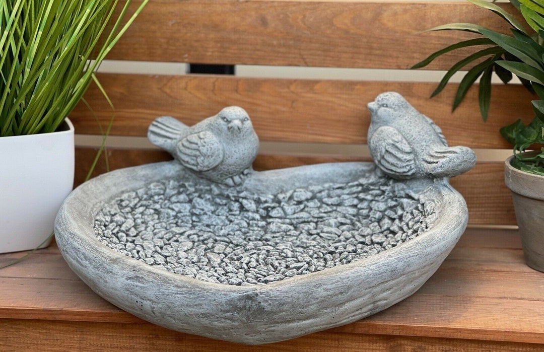 Zen Garden Decor Bird Bath Drinking Bowl Sculpture Garden Etsy