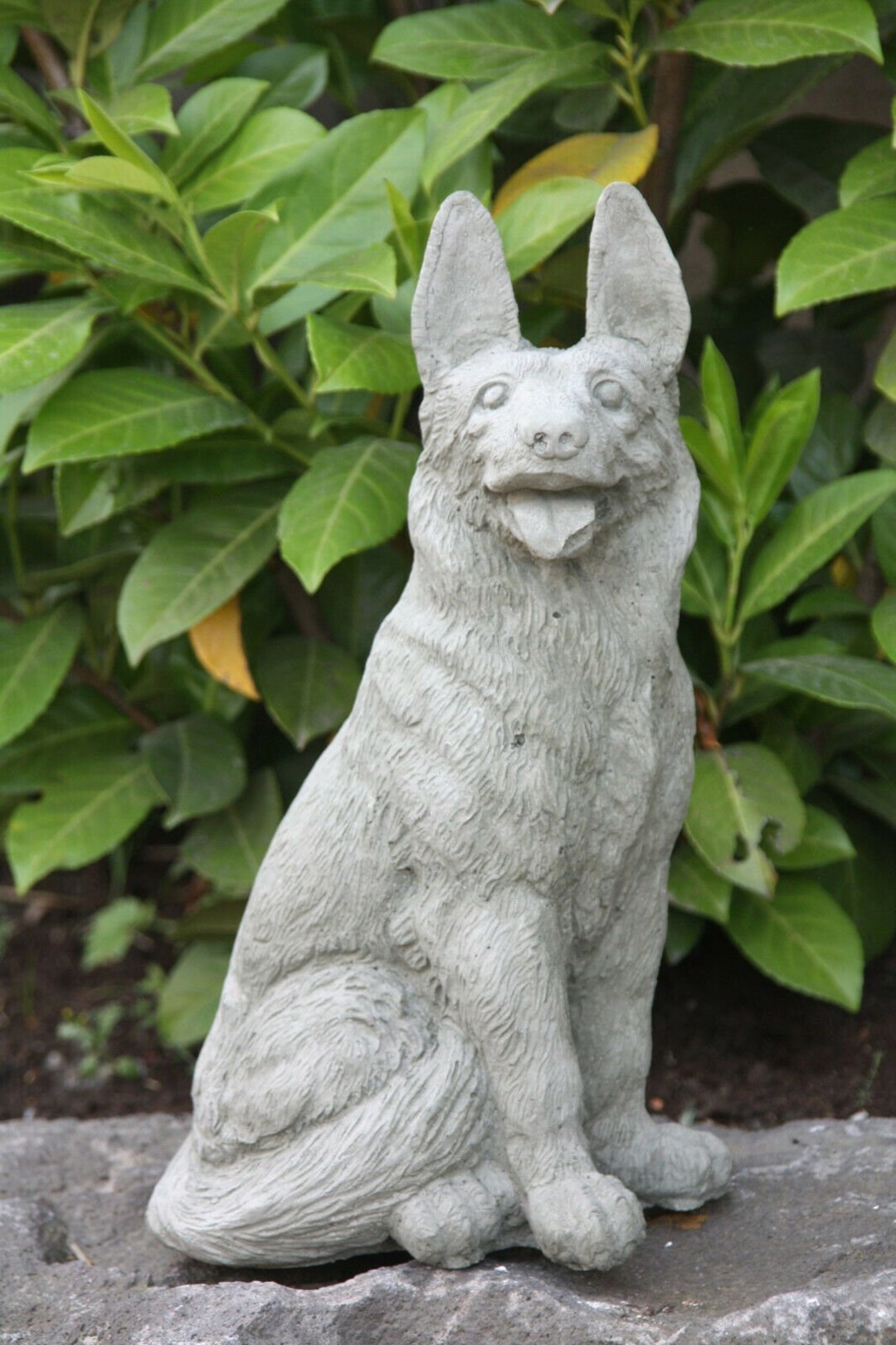 German Shepherd Garden Statue Dog Figure Outdoor Sculpture Etsy