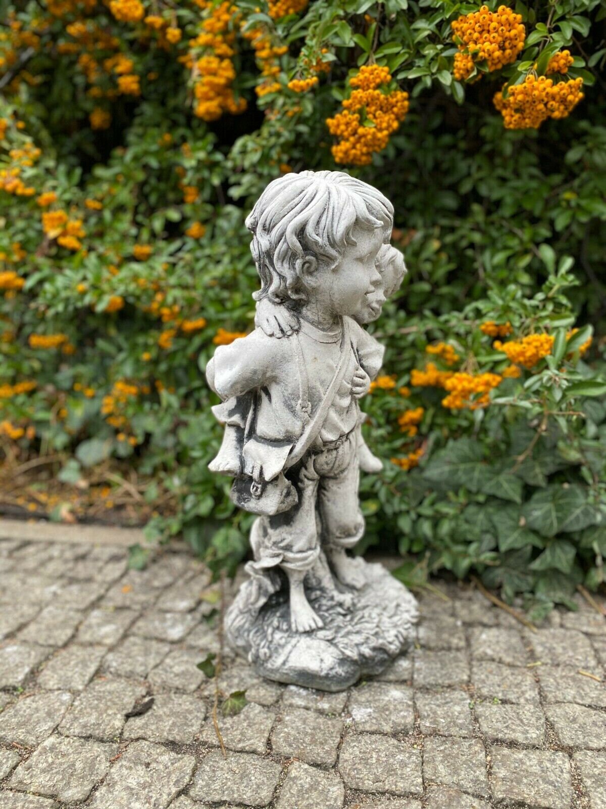 Kids Statue Boy and Girl Figurine Garden Statue Concrete Etsy