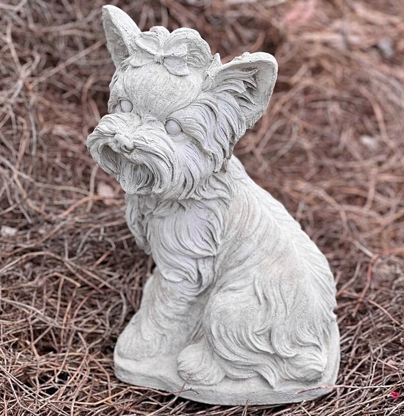 Realistic Dog Garden Statue of Yorkie Memorial Gift for Dog Etsy