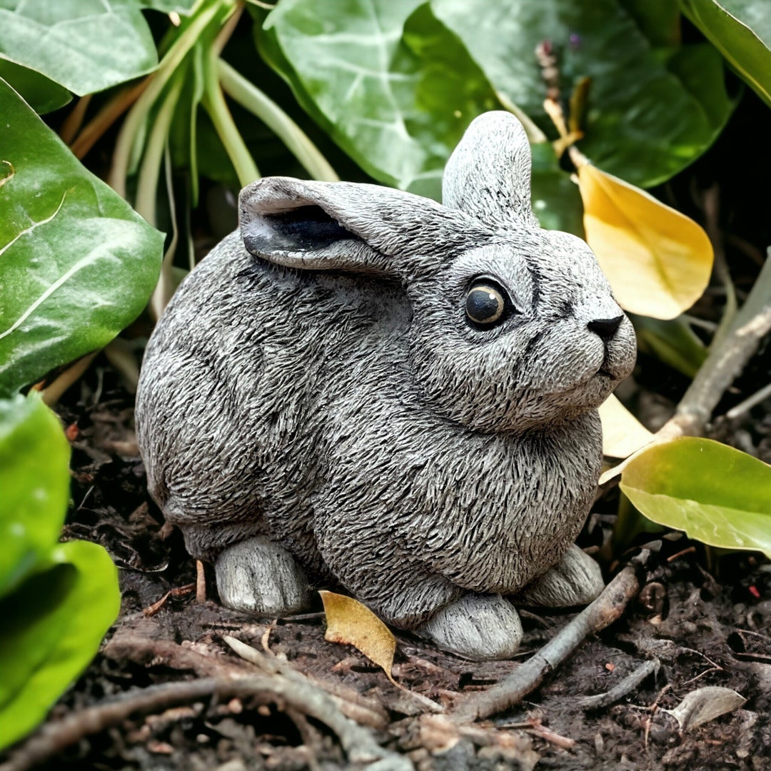 Rabbit Garden Statue Stone Decor for Home or Garden Sculpture - Etsy