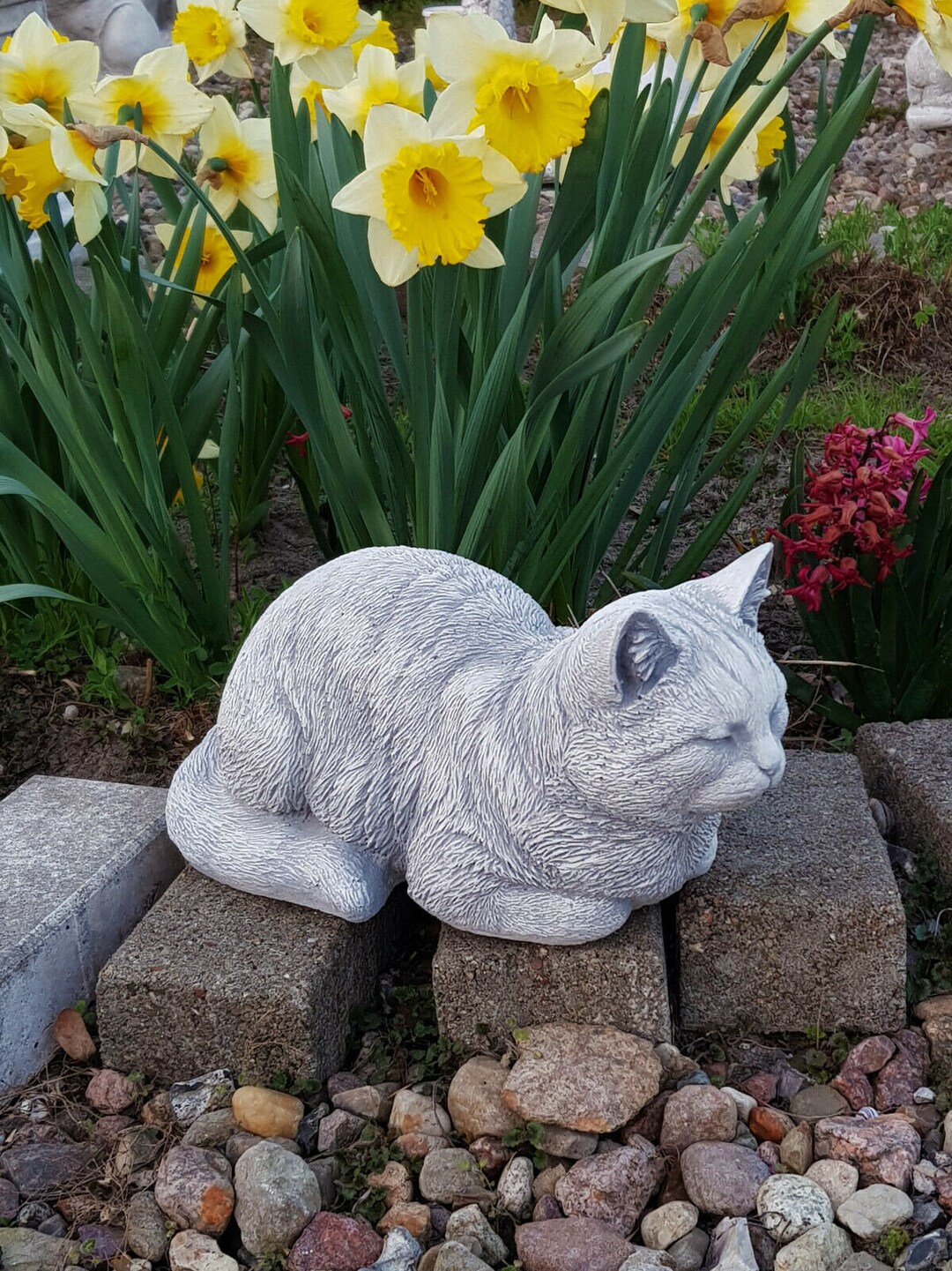 Zen Garden Statue of Cat Outdoor Sculpture for Backyard Etsy