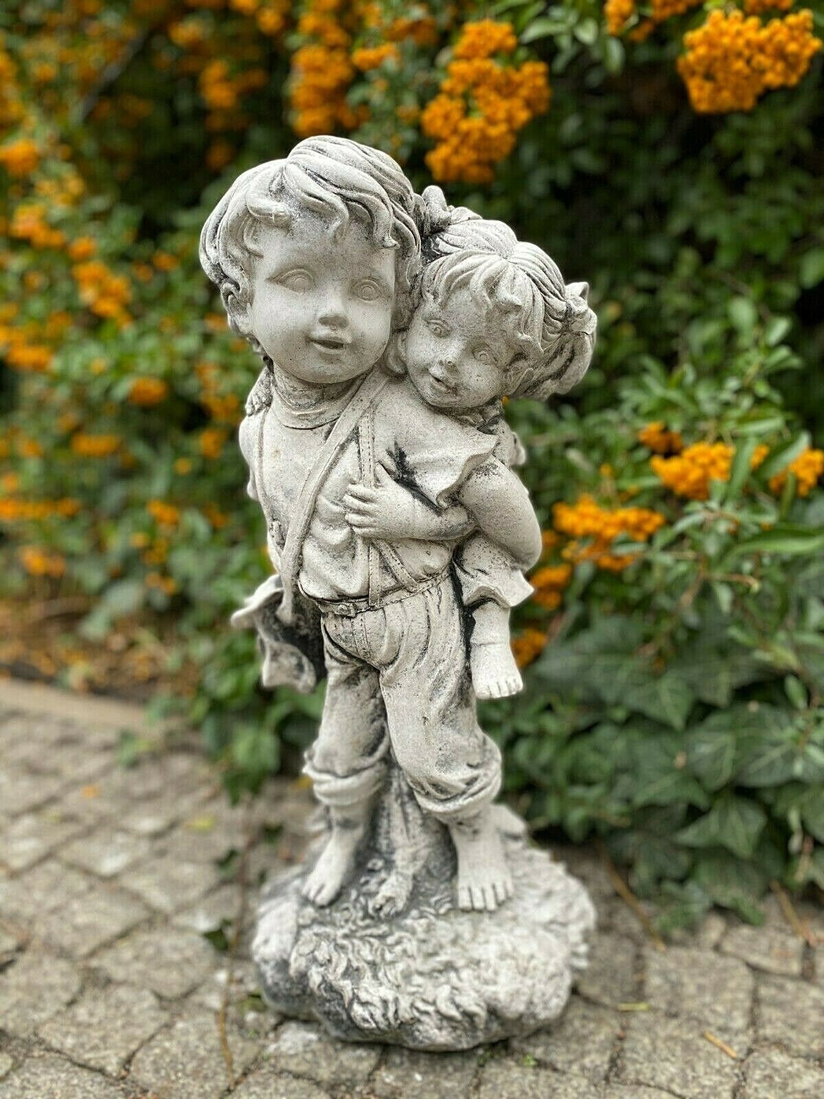 Kids Statue Boy and Girl Figurine Garden Statue Concrete Etsy