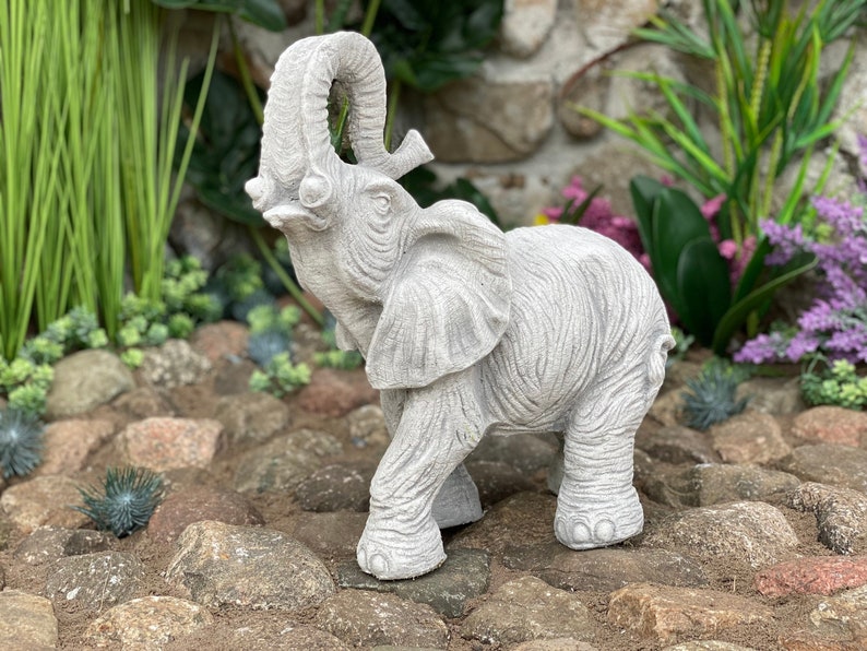 Baby Elephant Garden Statue Backyard Decor Ornament Elephant Etsy