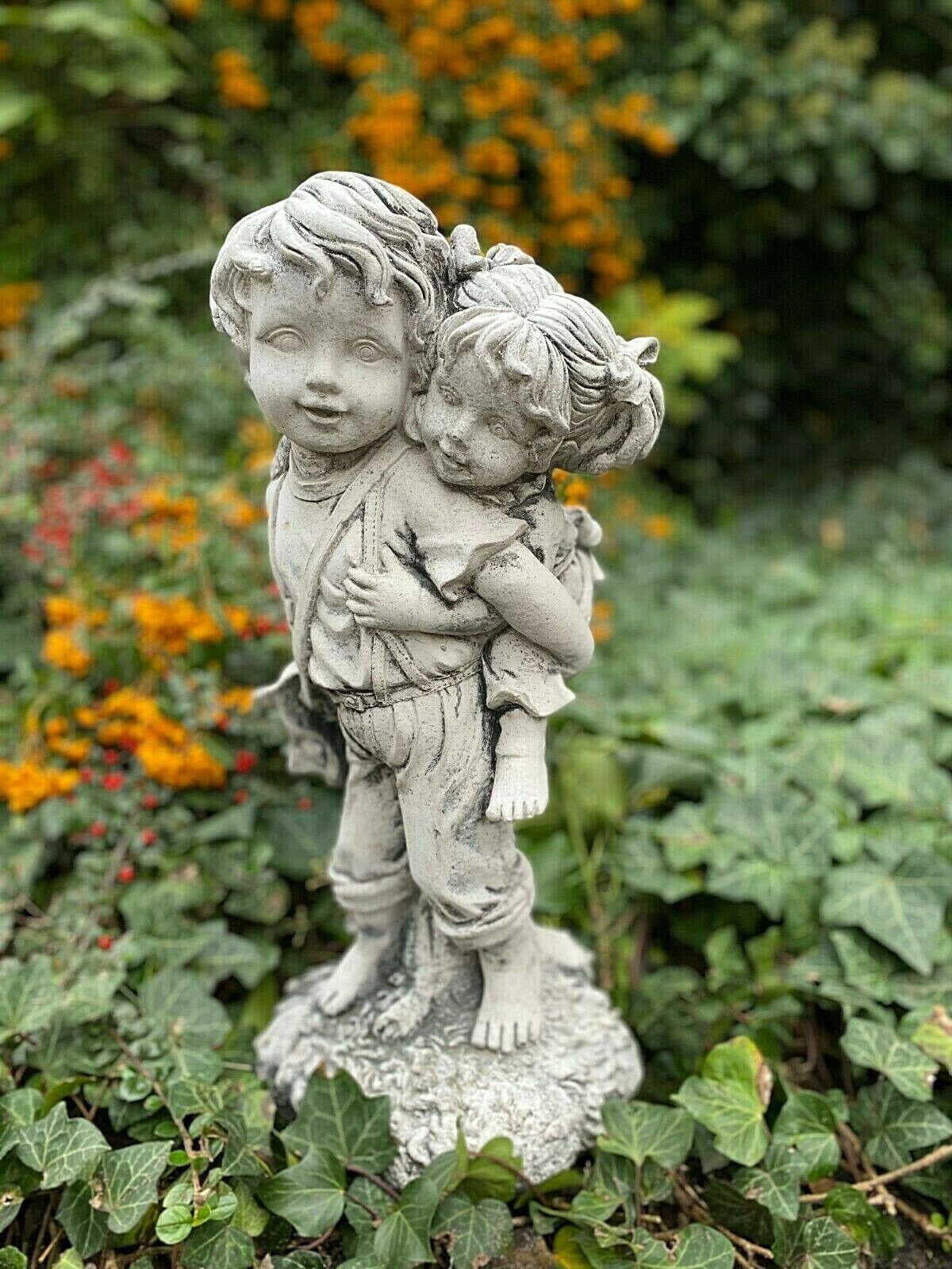 Kids Statue Boy and Girl Figurine Garden Statue Concrete Etsy