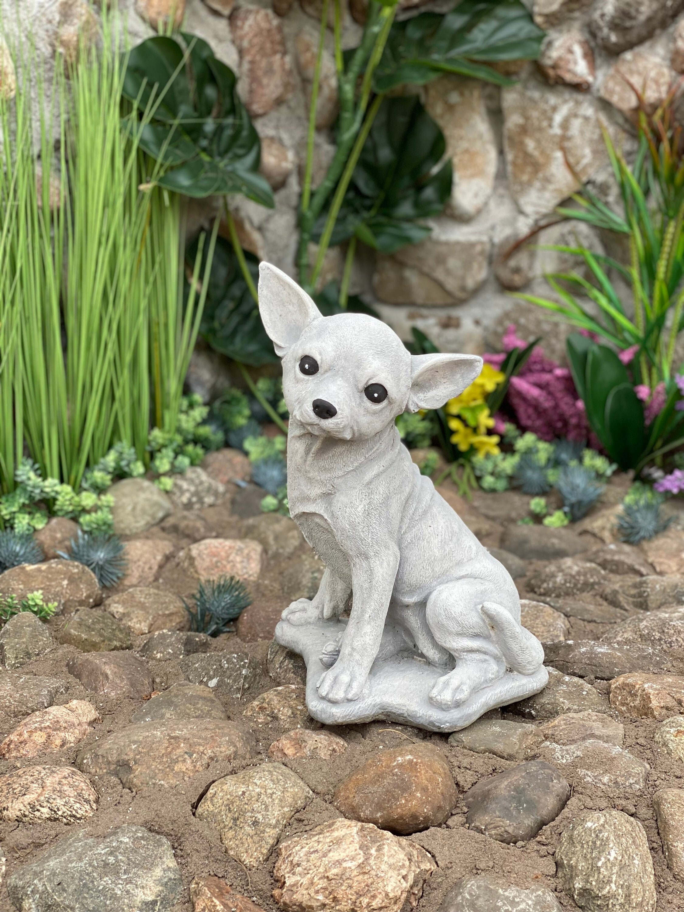 Chihuahua Dog statue Outdoor sculpture Zen garden statue Pet memorial