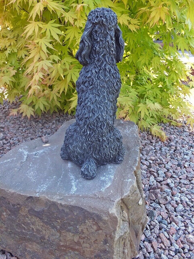 Poodle Backyard Decor of Dog Concrete Poodle Sculpture Decor Etsy