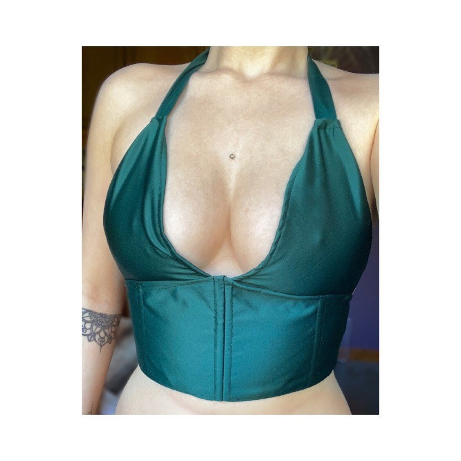 Emerald green Corset top Etsy