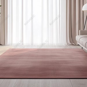 Hand Tufted Rug Solid Pink Wool Area Rugs For Livingroom Bedroom Kitchen Nursery Entryway Office 5X8 6X9 8X10 9X12 10X14 Custom Rugs
