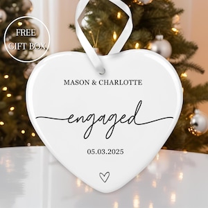 Engaged Ornament 2025,Personalized Engagement Ornament with Names & Date ,Custom Wedding Gift ,First Christmas Engaged Keepsake
