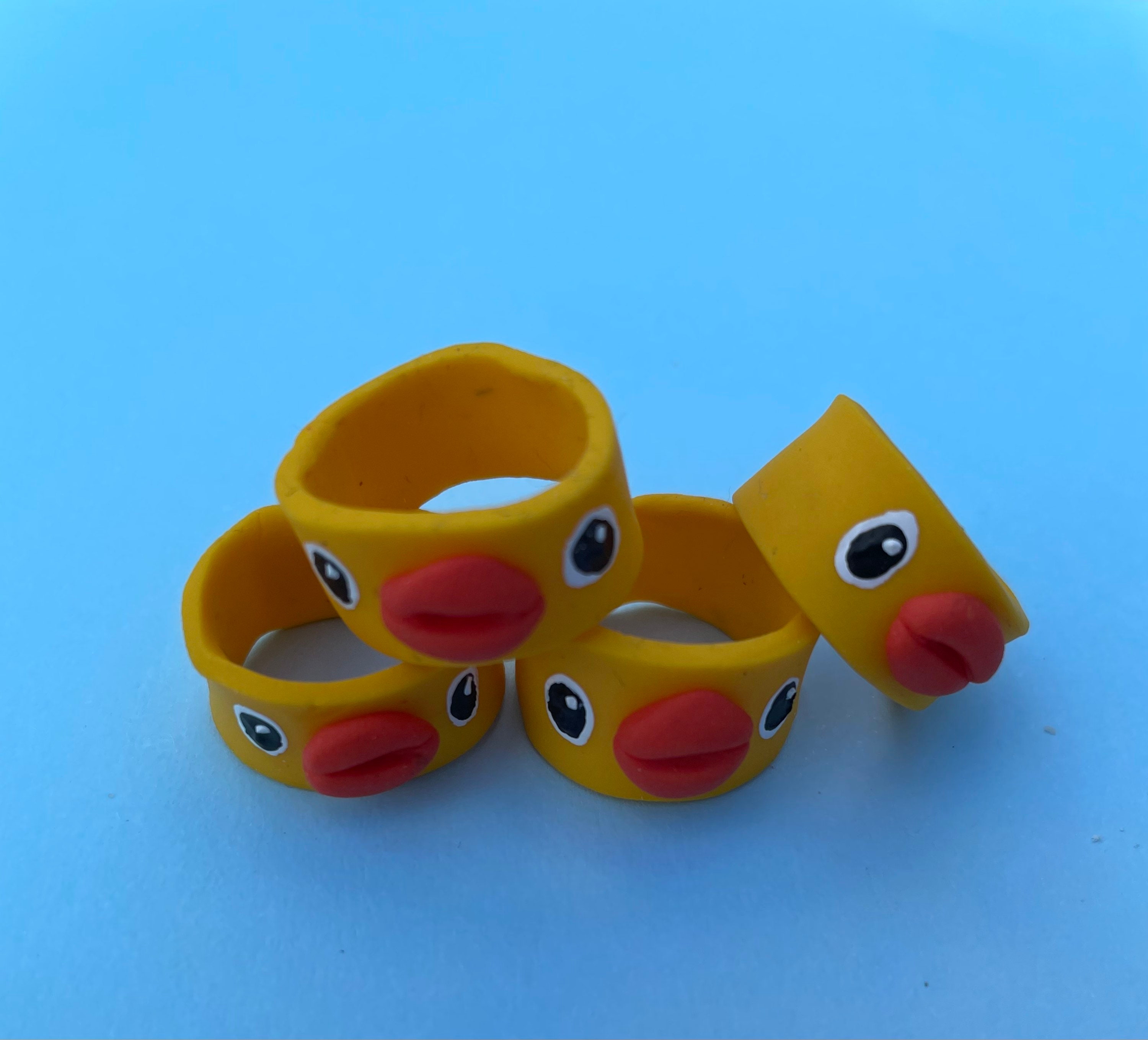 Clay duck ring handmade uk free delivery small Etsy