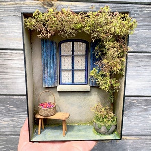 DIY Kit - 1:12 Scale Shuttered Window Miniature Dolls House Room Box