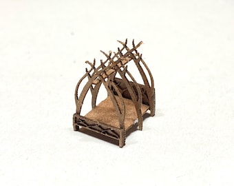 1/144 Scale Fairy Bed Kit: Micro Scale Dollhouse Furniture