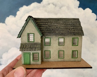 DIY Kit - 1:144 Scale Miniature Country Farmhouse Dolls House  Kit - Dollhouse for a Dollshouse