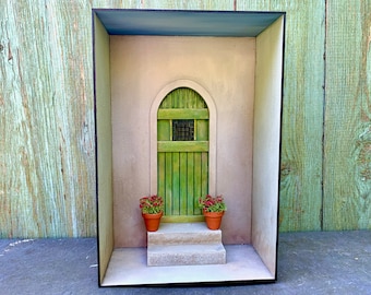 DIY Kit - 1:12 Scale Grated Door Miniature Dolls House Room Box