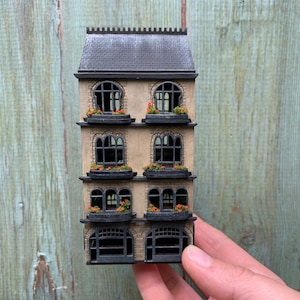 DIY Kit - 1:144 Micro Scale Miniature Art Nouveau Dolls House - Dollhouse for a Dollshouse