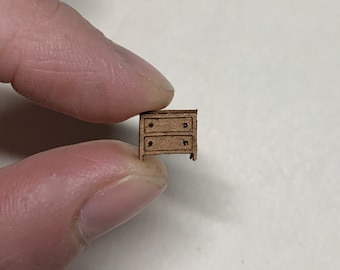 1/144 Micro Scale DollsHouse Furniture Small Chest of Drawers Kit