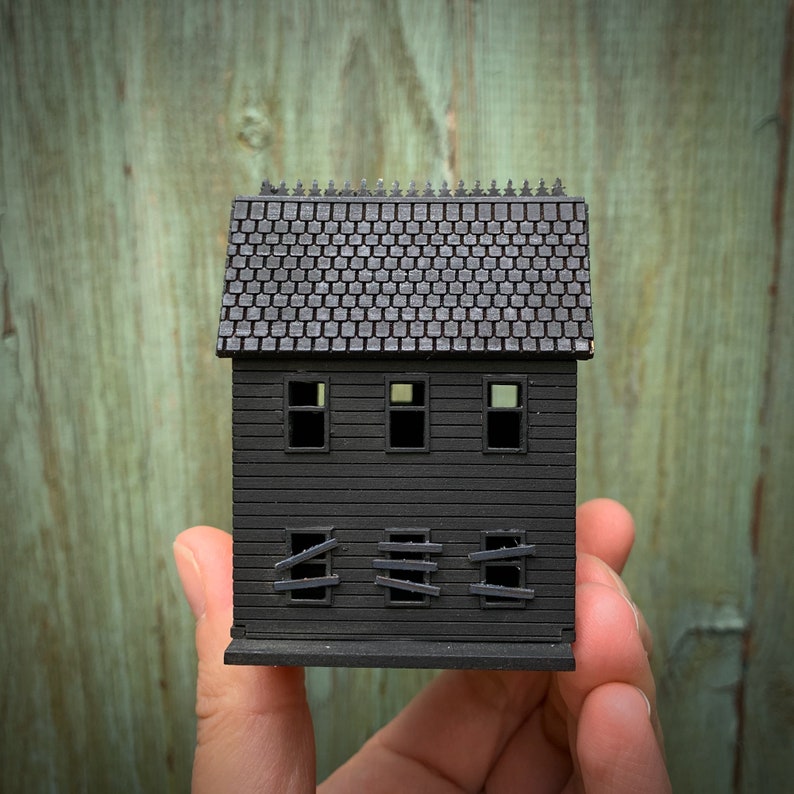 DIY Kit 1:144 Scale Miniature Haunted House Dolls House Diorama Kit Dollhouse for a Dollshouse image 4