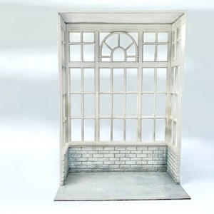 DIY Kit - 1:12 Scale Conservatory Window Miniature Dolls House Room Box