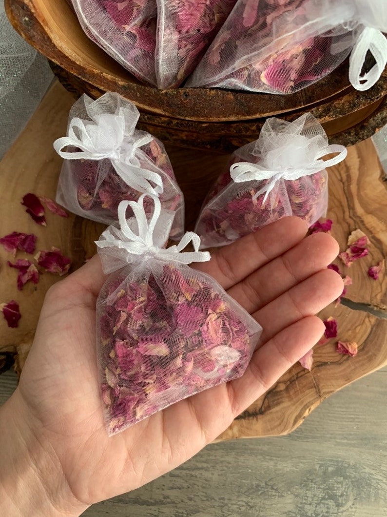 Rose Sachet With Rose Quartz Crystals Aromatherapy Crystal Herbal ...