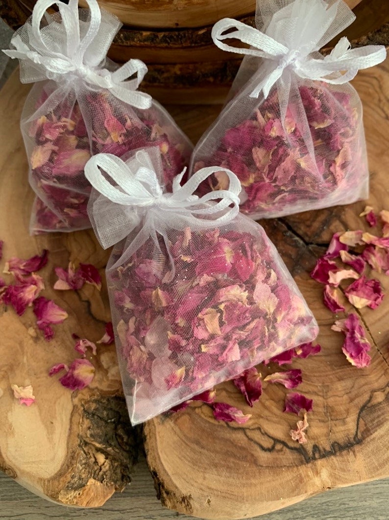 Rose Sachet With Rose Quartz Crystals Aromatherapy Crystal Herbal ...