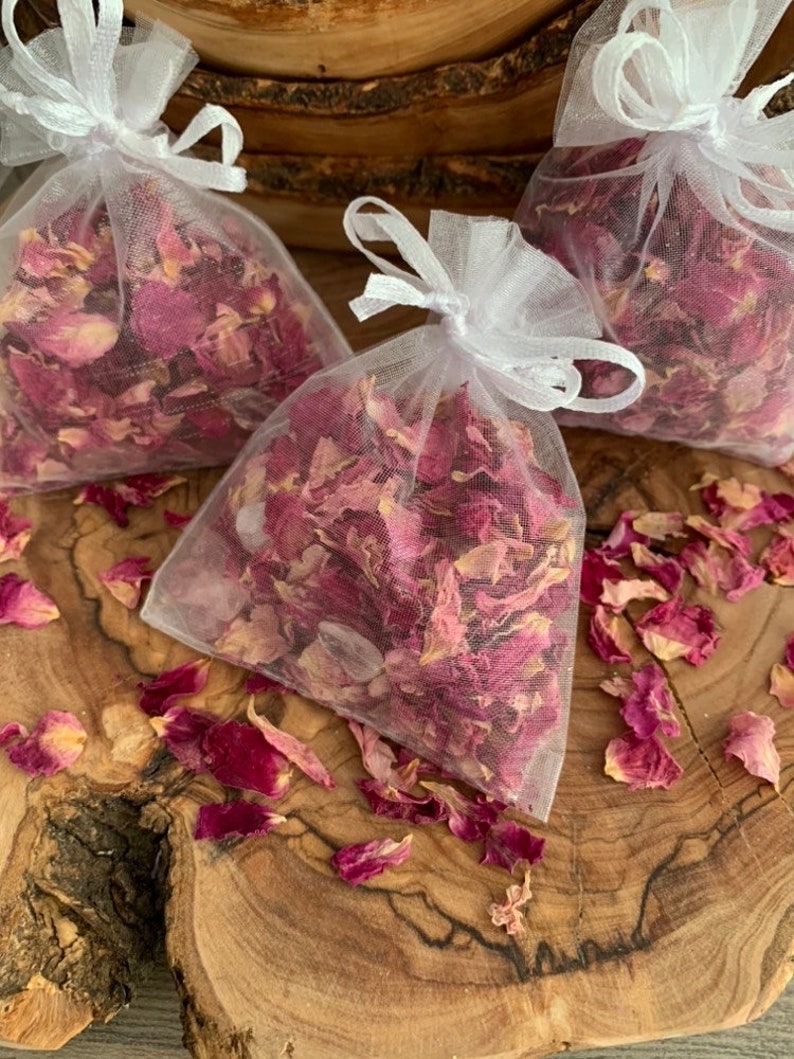 Rose Sachet With Rose Quartz Crystals Aromatherapy Crystal Herbal ...
