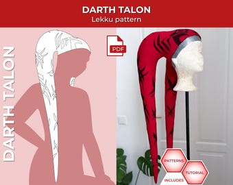 Darth Talon Sith Twi'lek Lekku Headpiece - PATTERNS & TUTORIAL