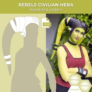 Hera Syndulla Rebels Civilian Twi&#39;lek Headband - PATTERNS & VIDEO TUTORIAL