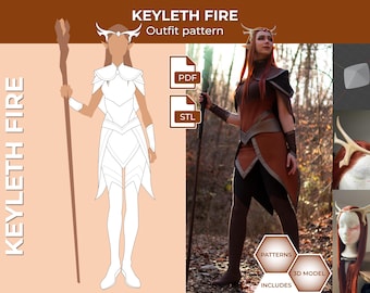 Keyleth Legend of Vox Machina Fire Outfit Season 2 - COMPLETE PATTERNS