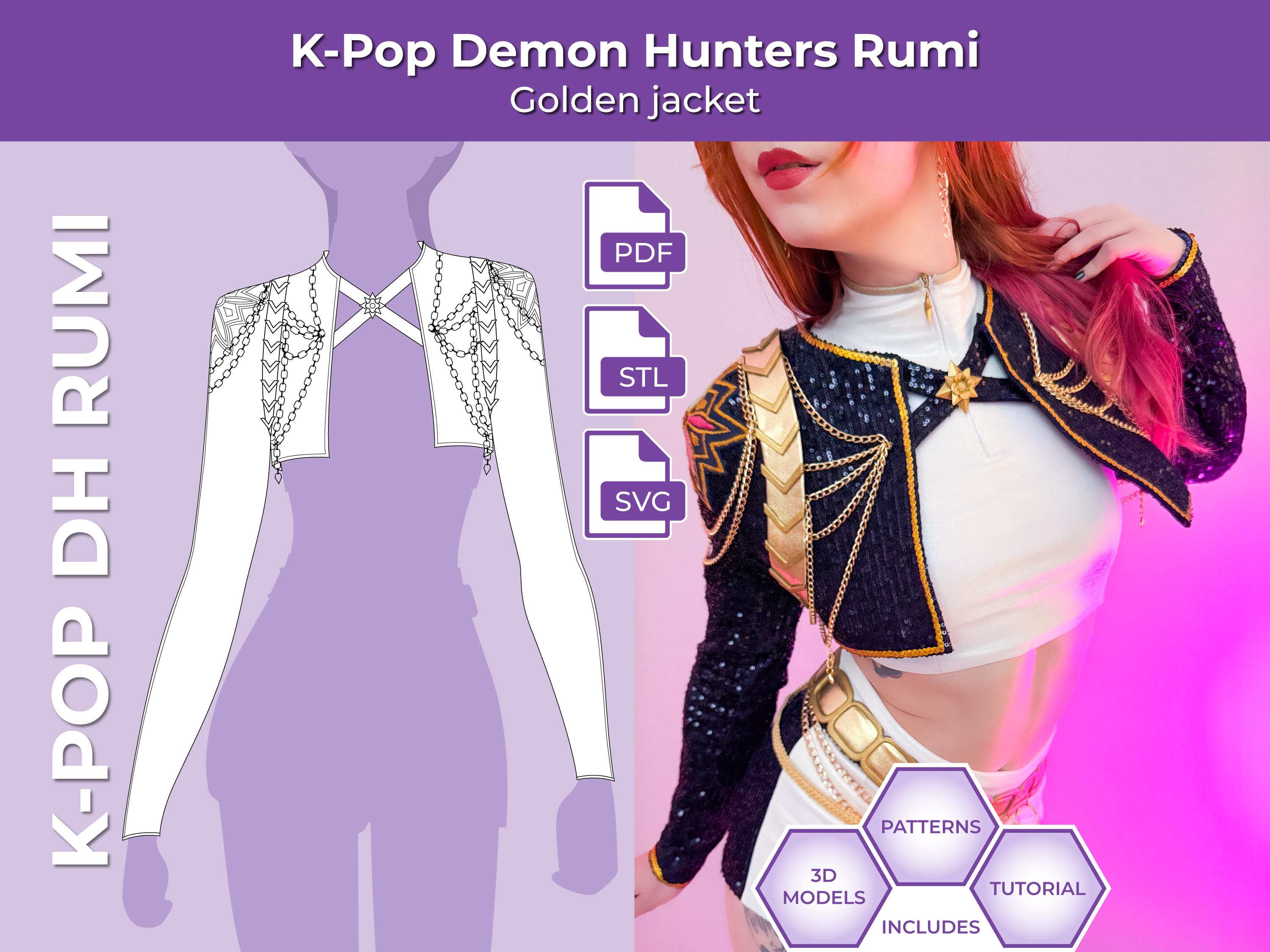 Custom Rumi Golden Cosplay from KPop Demon Hunters - Size S OSIAS Original KPop Demon Hunters Rumi Cosplay Costume  main image 3