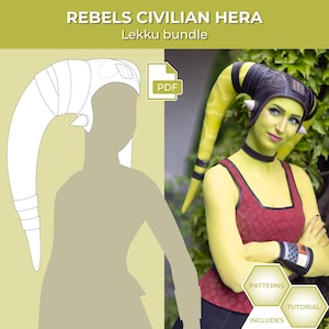 Hera Syndulla Rebels Civilian Twi&#39;lek Lekku and Headband - COMPLETE PATTERNS & TUTORIALS