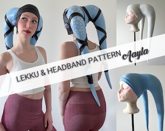 Aayla Secura Clone Wars Twi'lek Lekku and Headband - COMPLETE PATTERNS & TUTORIALS