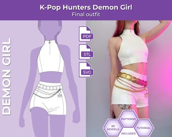 K-Pop Hunters Demon Girl Final Golden Outfit - PATTERNS & VIDEO TUTORIAL