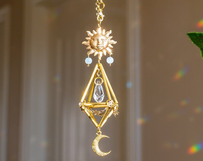 Sun & Moon Mini Suncatcher Stocking Stuffer for Teen Gifts Under 40 Car